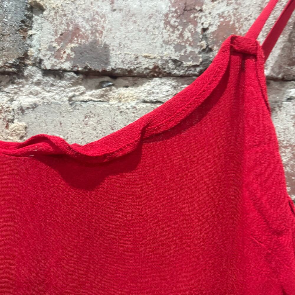 Reformation Cassandra Cherry Red‎ Midi Ruffle Dress Size 8 - Picture 9 of 13